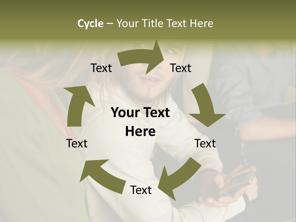 Man Holding Mobile Phone And Looking At Woman PowerPoint Template