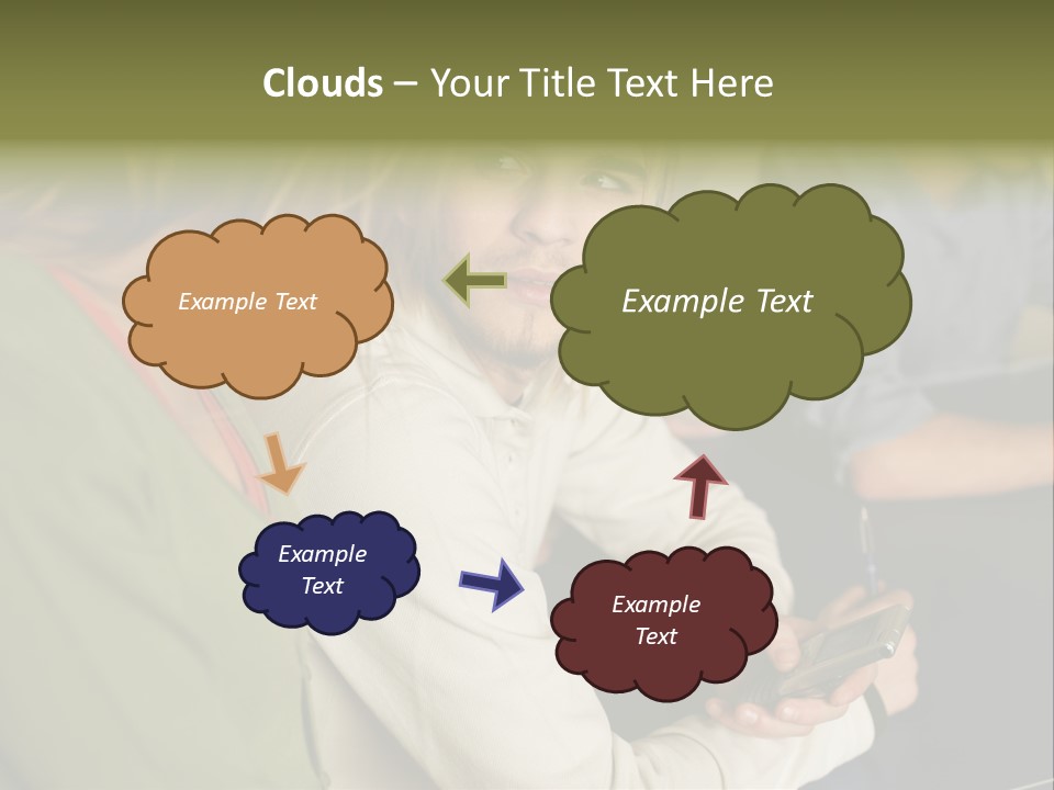 Man Holding Mobile Phone And Looking At Woman PowerPoint Template