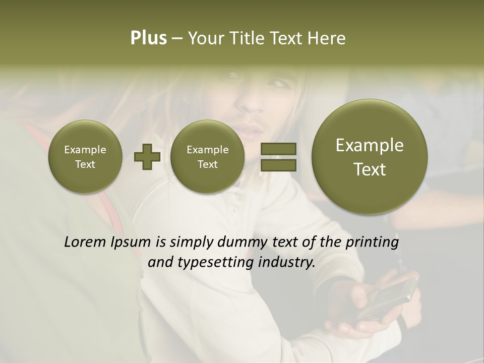 Man Holding Mobile Phone And Looking At Woman PowerPoint Template