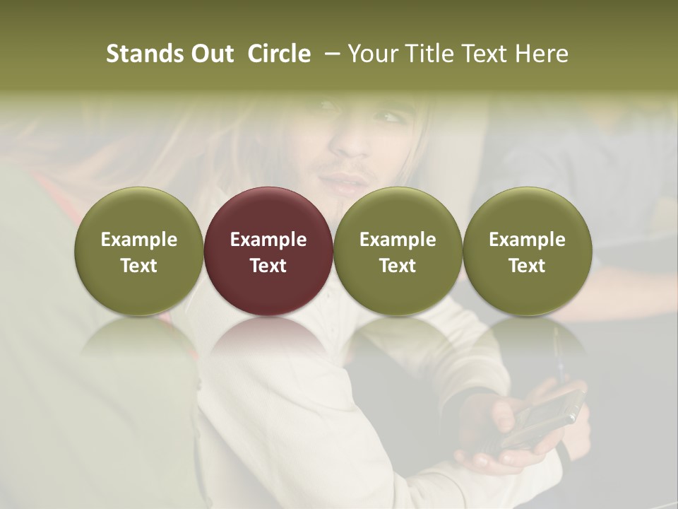 Man Holding Mobile Phone And Looking At Woman PowerPoint Template