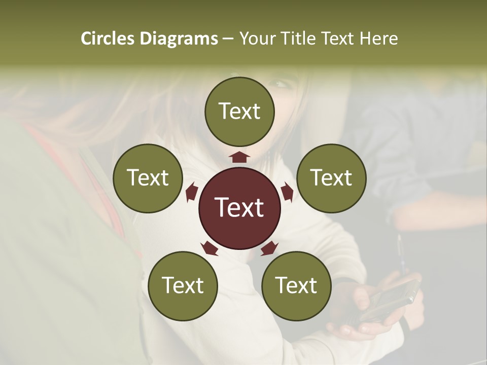 Man Holding Mobile Phone And Looking At Woman PowerPoint Template