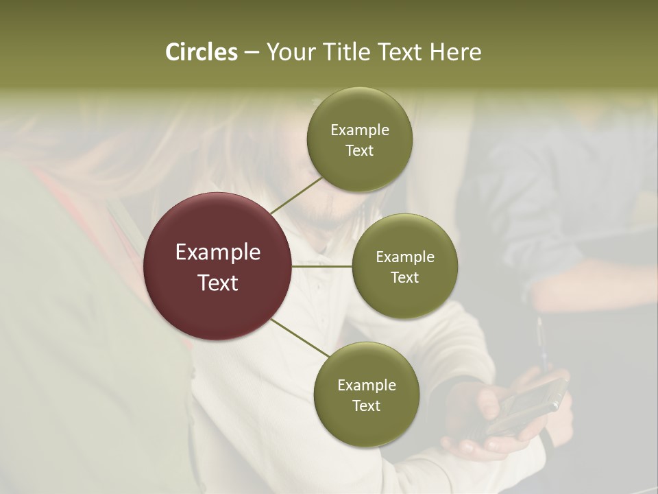 Man Holding Mobile Phone And Looking At Woman PowerPoint Template