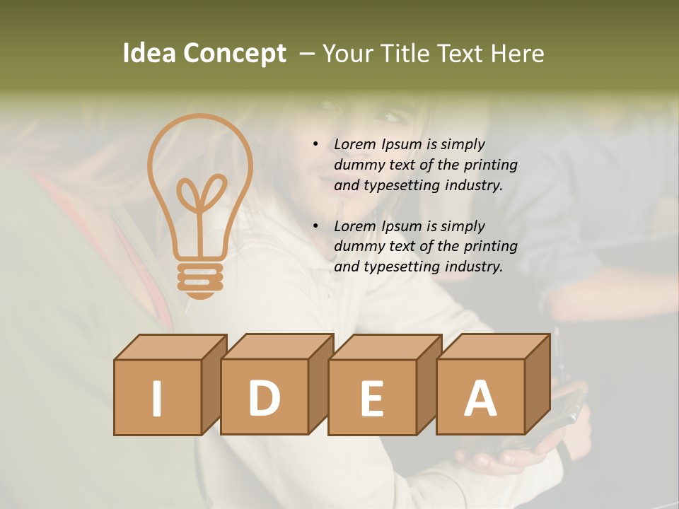 Man Holding Mobile Phone And Looking At Woman PowerPoint Template