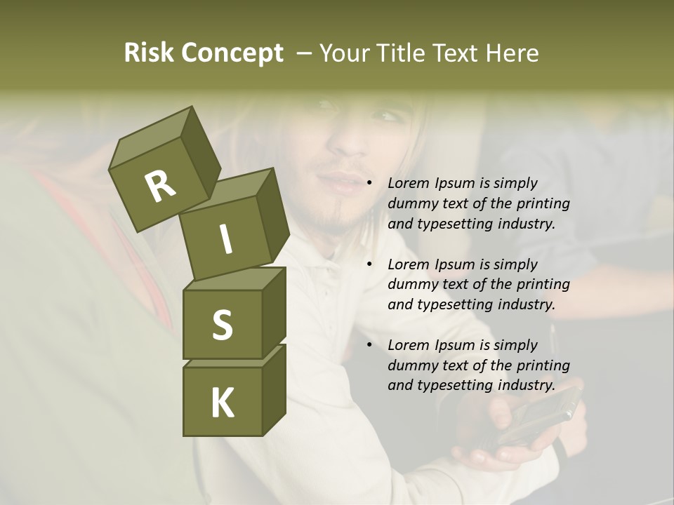 Man Holding Mobile Phone And Looking At Woman PowerPoint Template