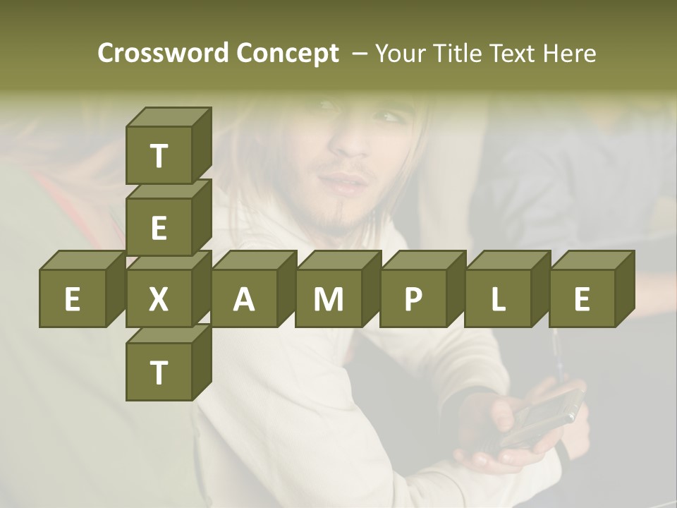 Man Holding Mobile Phone And Looking At Woman PowerPoint Template