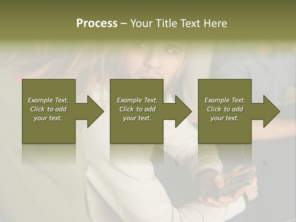 Man Holding Mobile Phone And Looking At Woman PowerPoint Template