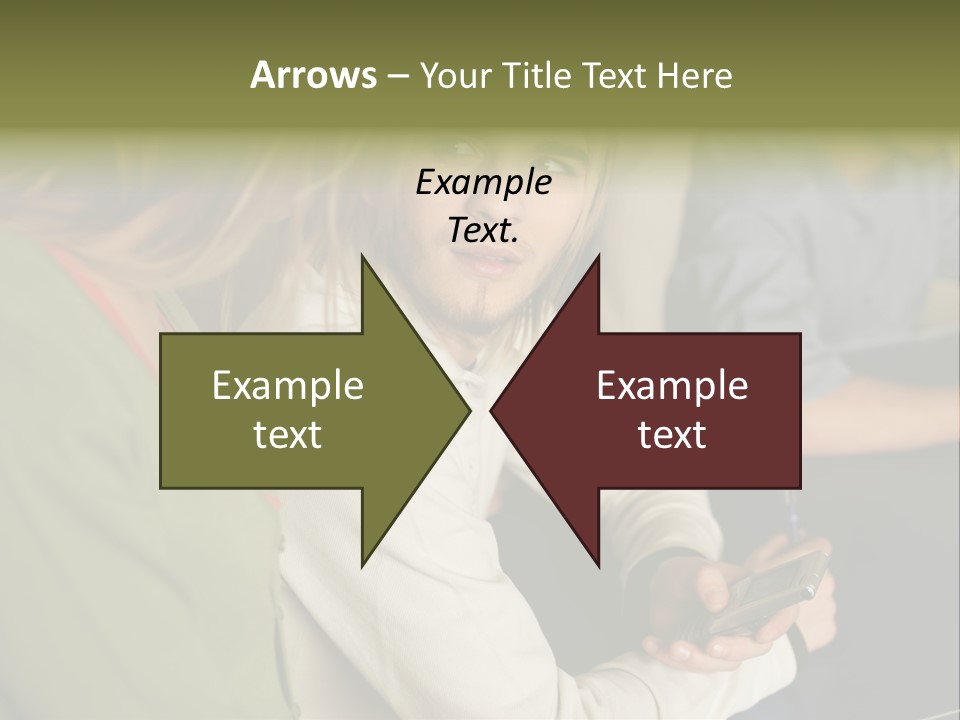 Man Holding Mobile Phone And Looking At Woman PowerPoint Template