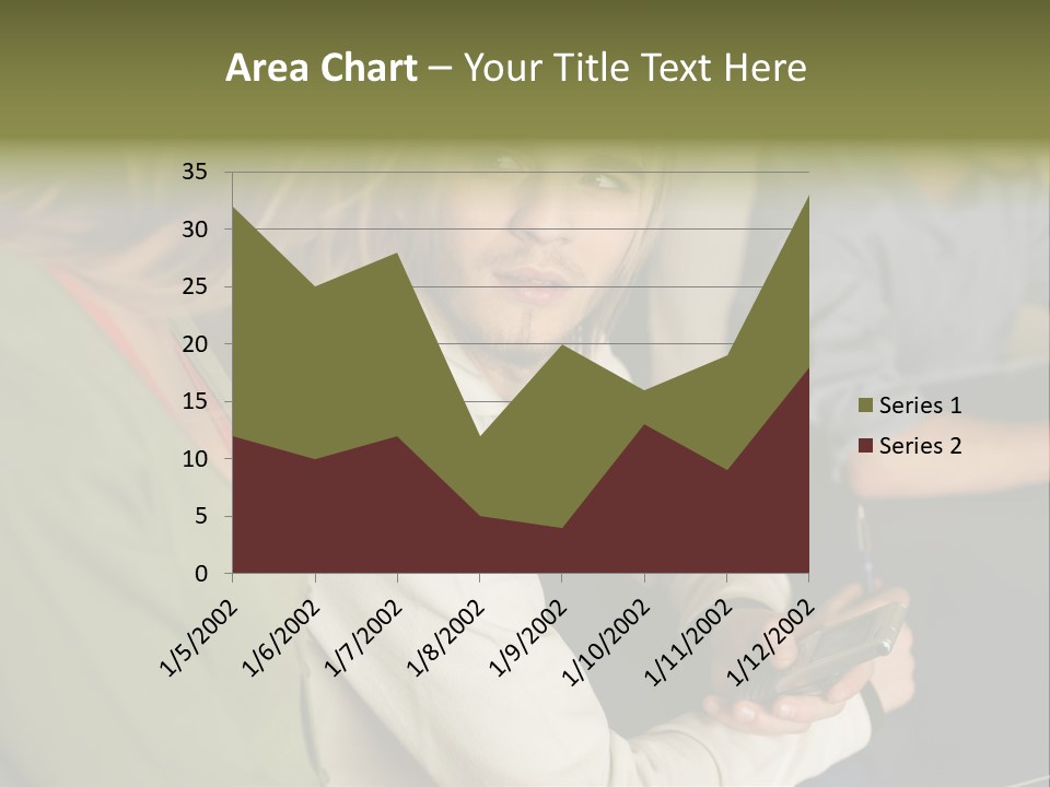 Man Holding Mobile Phone And Looking At Woman PowerPoint Template