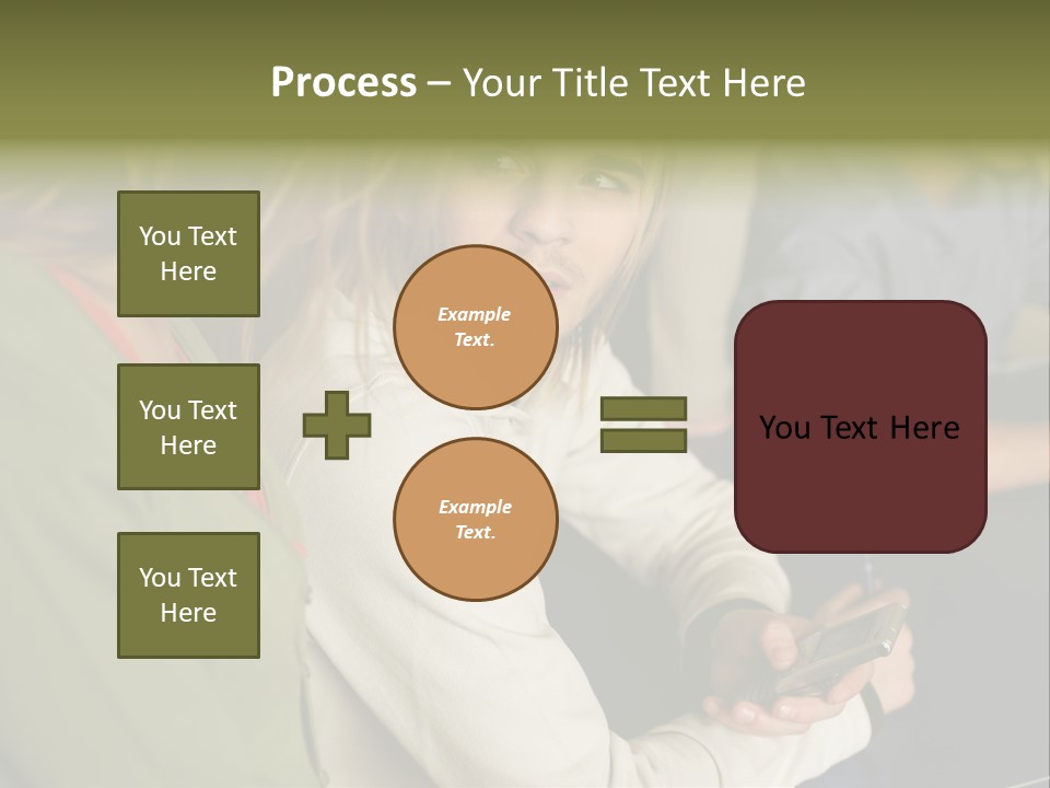 Man Holding Mobile Phone And Looking At Woman PowerPoint Template