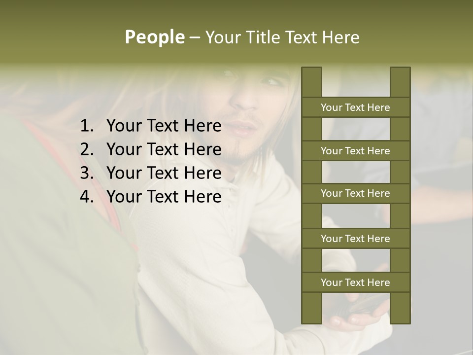 Man Holding Mobile Phone And Looking At Woman PowerPoint Template