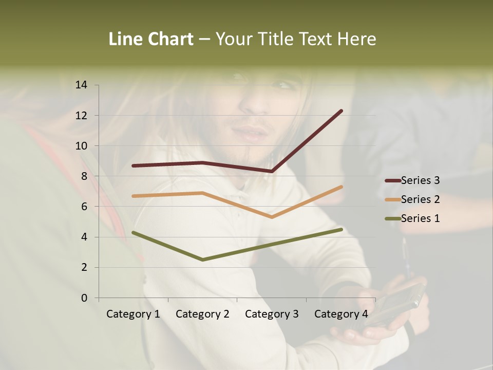 Man Holding Mobile Phone And Looking At Woman PowerPoint Template