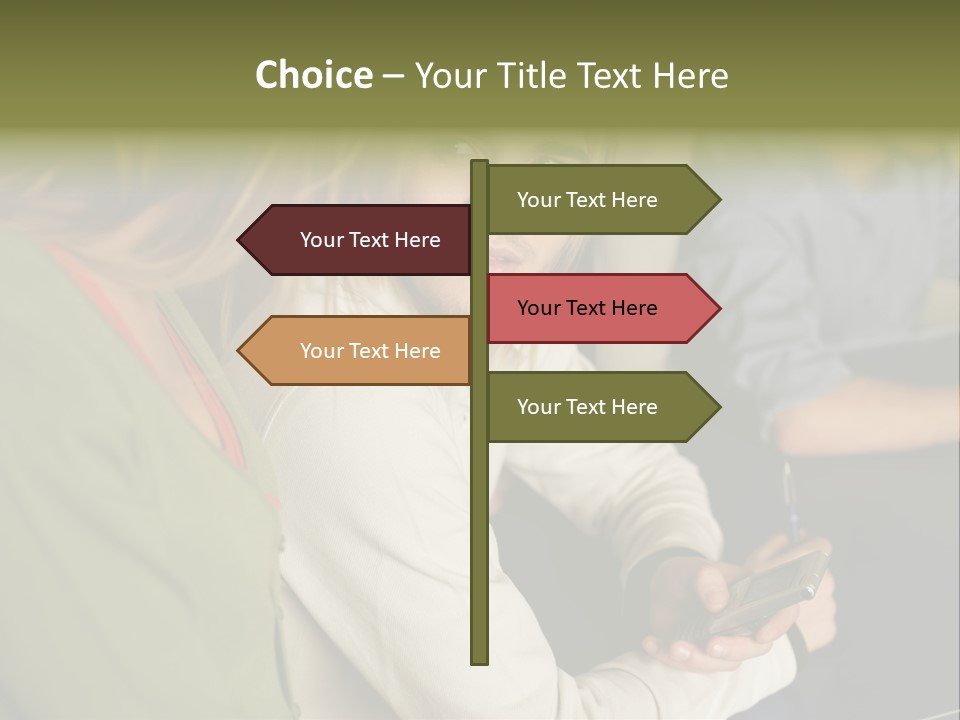 Man Holding Mobile Phone And Looking At Woman PowerPoint Template