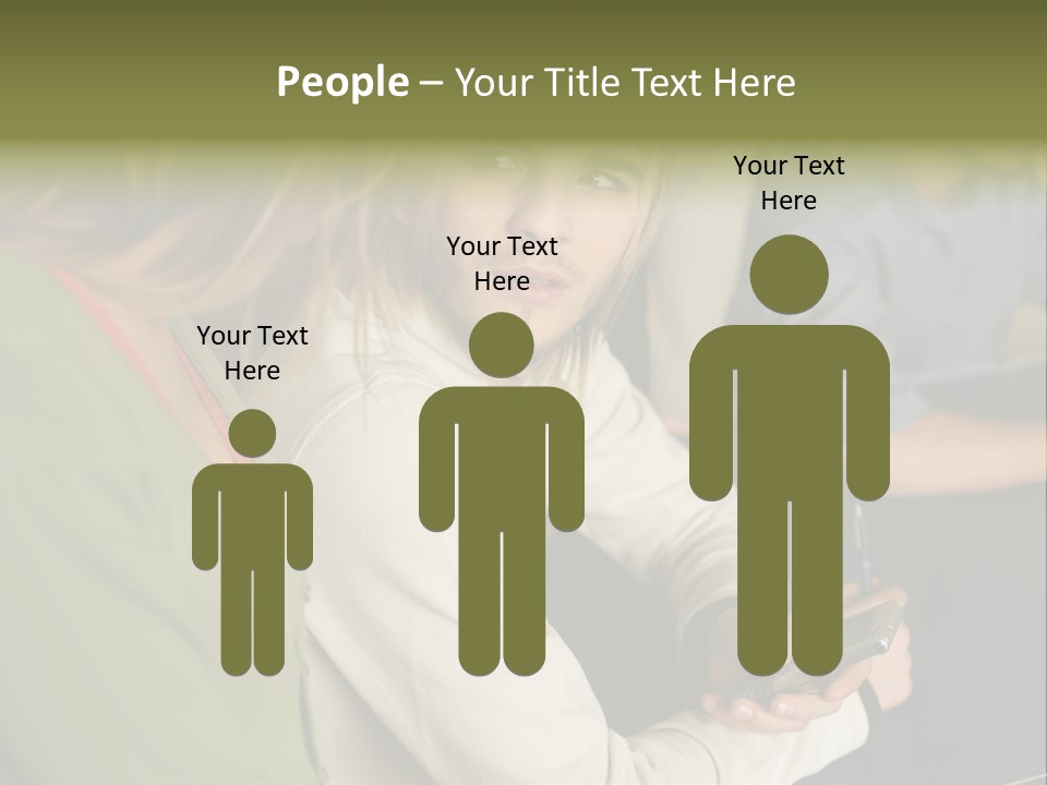 Man Holding Mobile Phone And Looking At Woman PowerPoint Template