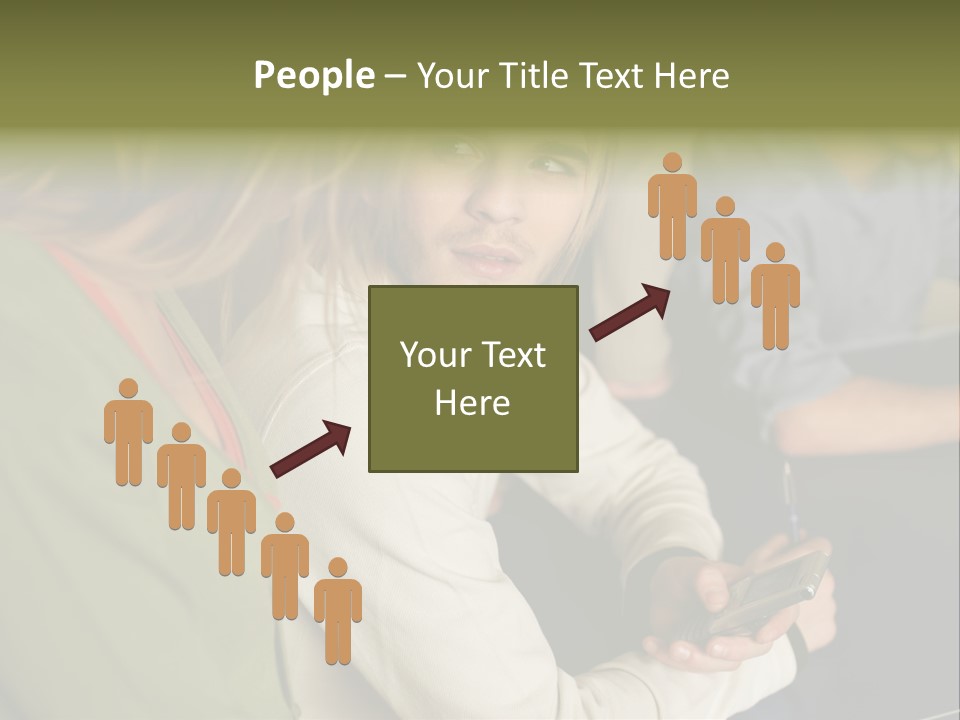 Man Holding Mobile Phone And Looking At Woman PowerPoint Template