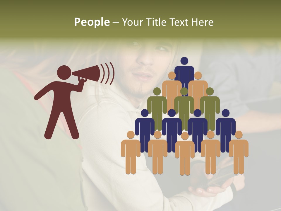 Man Holding Mobile Phone And Looking At Woman PowerPoint Template