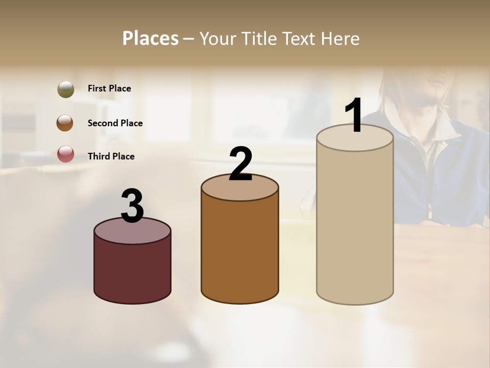 Man Daydreaming At His Desk PowerPoint Template