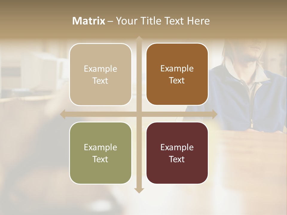 Man Daydreaming At His Desk PowerPoint Template