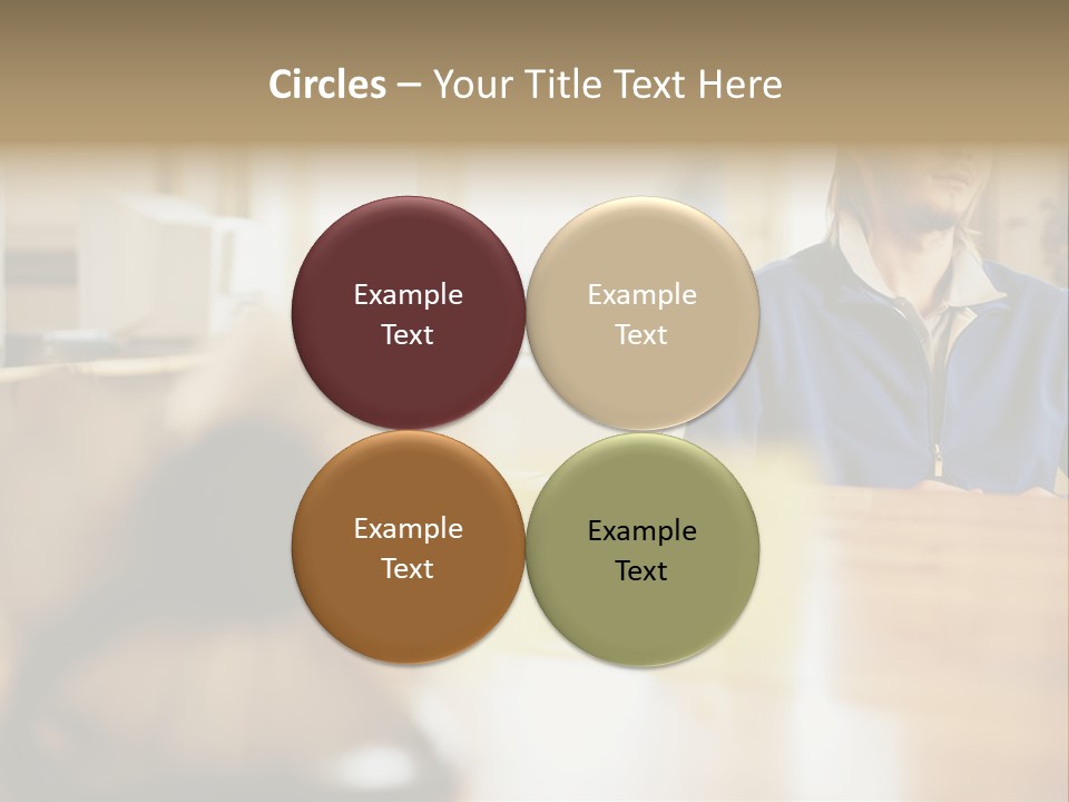 Man Daydreaming At His Desk PowerPoint Template