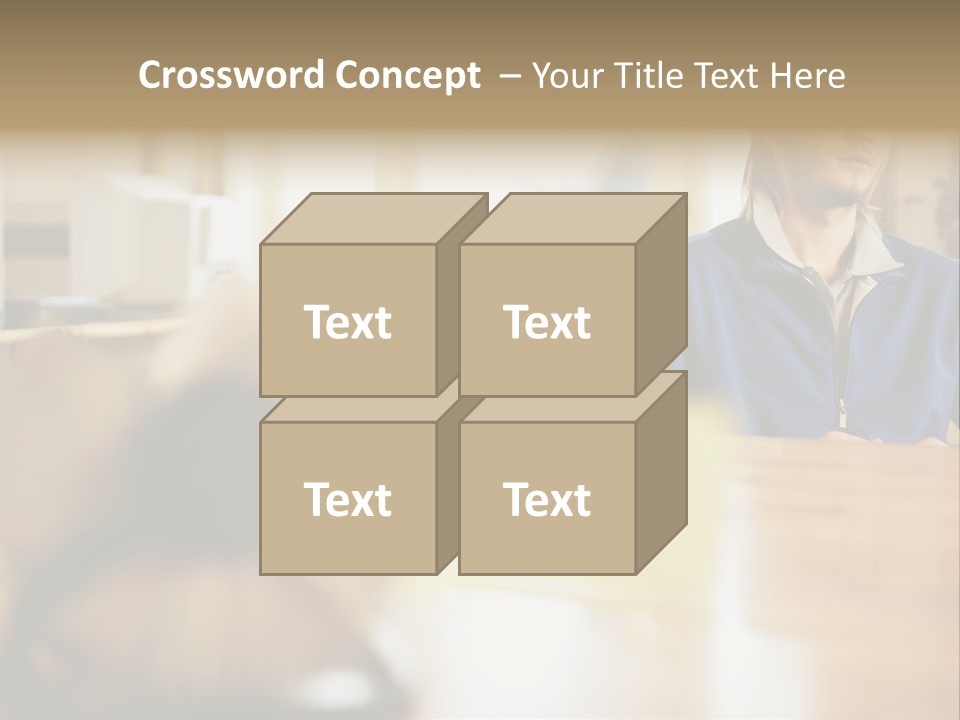 Man Daydreaming At His Desk PowerPoint Template