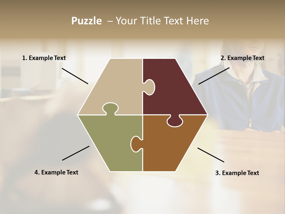 Man Daydreaming At His Desk PowerPoint Template