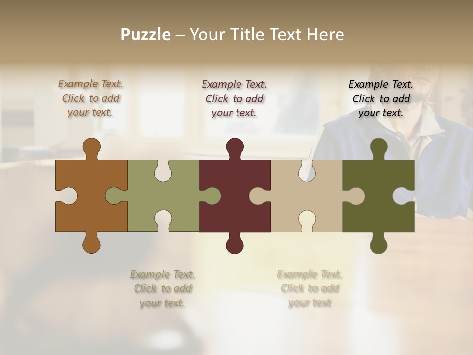 Man Daydreaming At His Desk PowerPoint Template