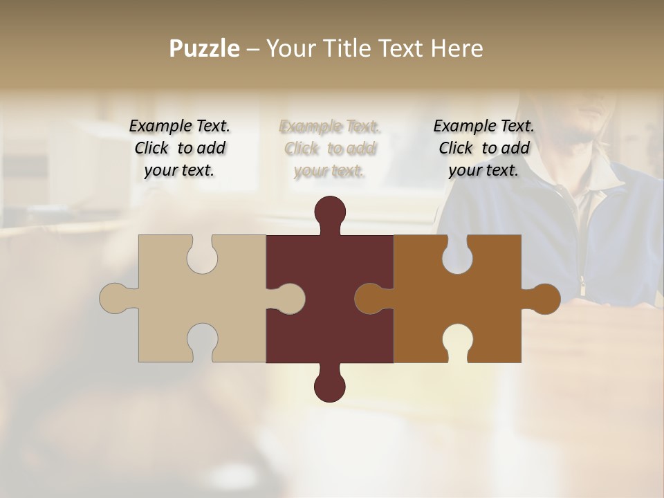 Man Daydreaming At His Desk PowerPoint Template