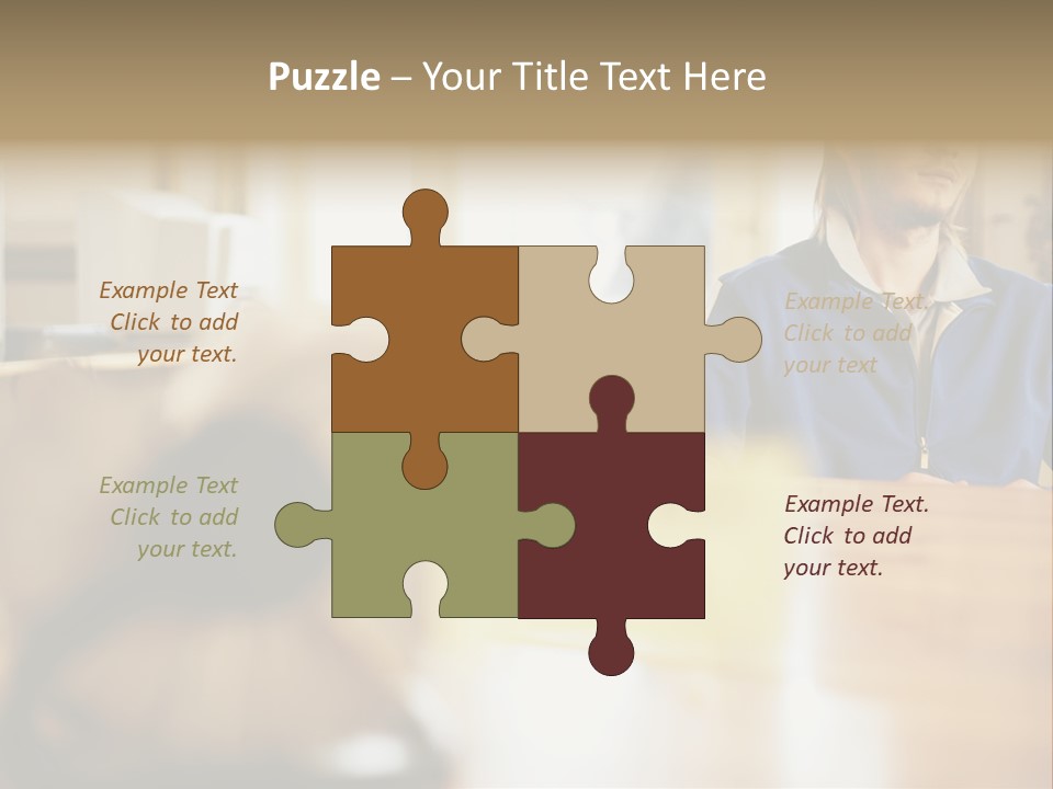 Man Daydreaming At His Desk PowerPoint Template