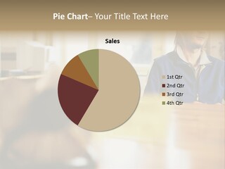 Man Daydreaming At His Desk PowerPoint Template