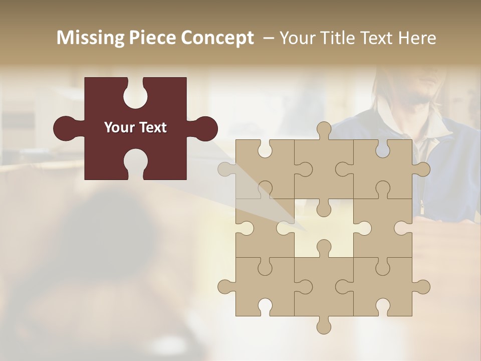 Man Daydreaming At His Desk PowerPoint Template