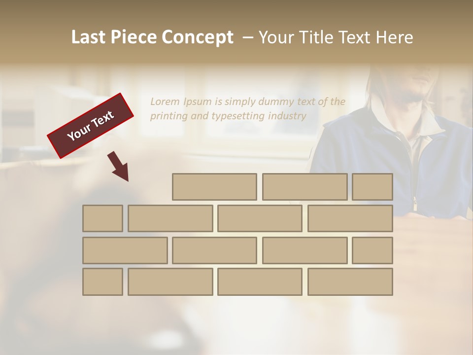 Man Daydreaming At His Desk PowerPoint Template