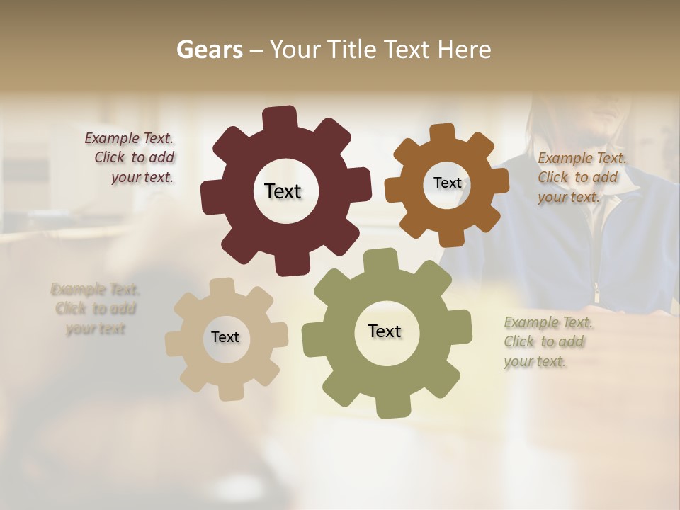 Man Daydreaming At His Desk PowerPoint Template