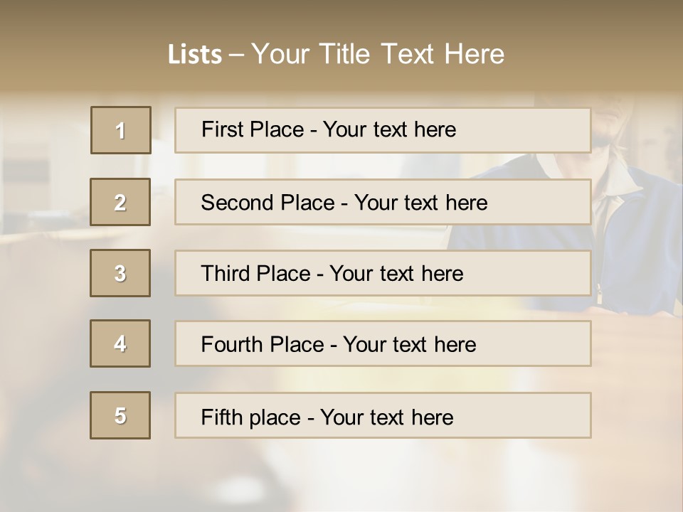 Man Daydreaming At His Desk PowerPoint Template