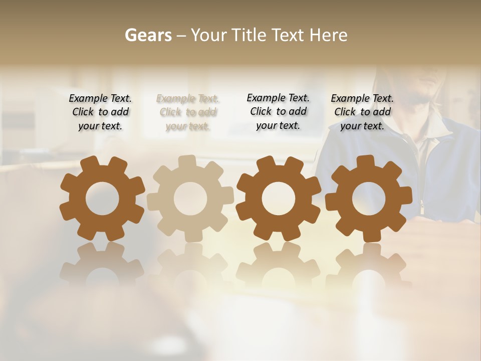 Man Daydreaming At His Desk PowerPoint Template