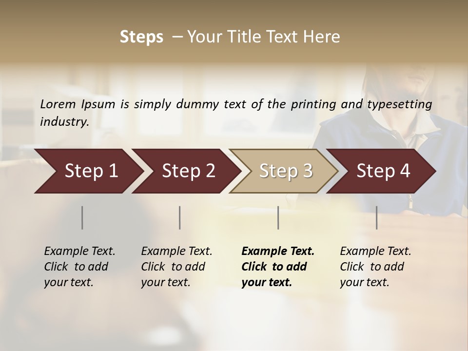 Man Daydreaming At His Desk PowerPoint Template