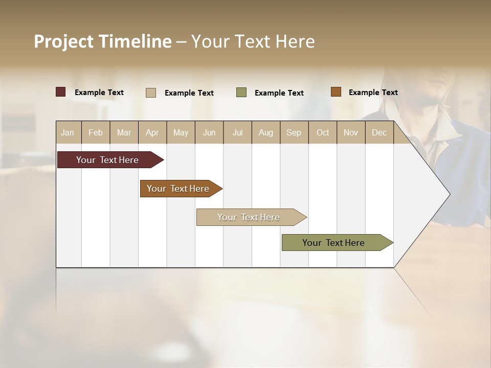 Man Daydreaming At His Desk PowerPoint Template