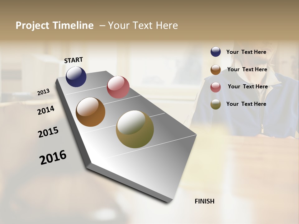 Man Daydreaming At His Desk PowerPoint Template