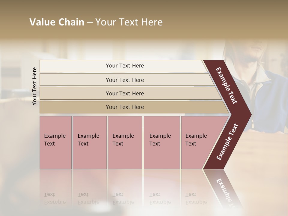 Man Daydreaming At His Desk PowerPoint Template