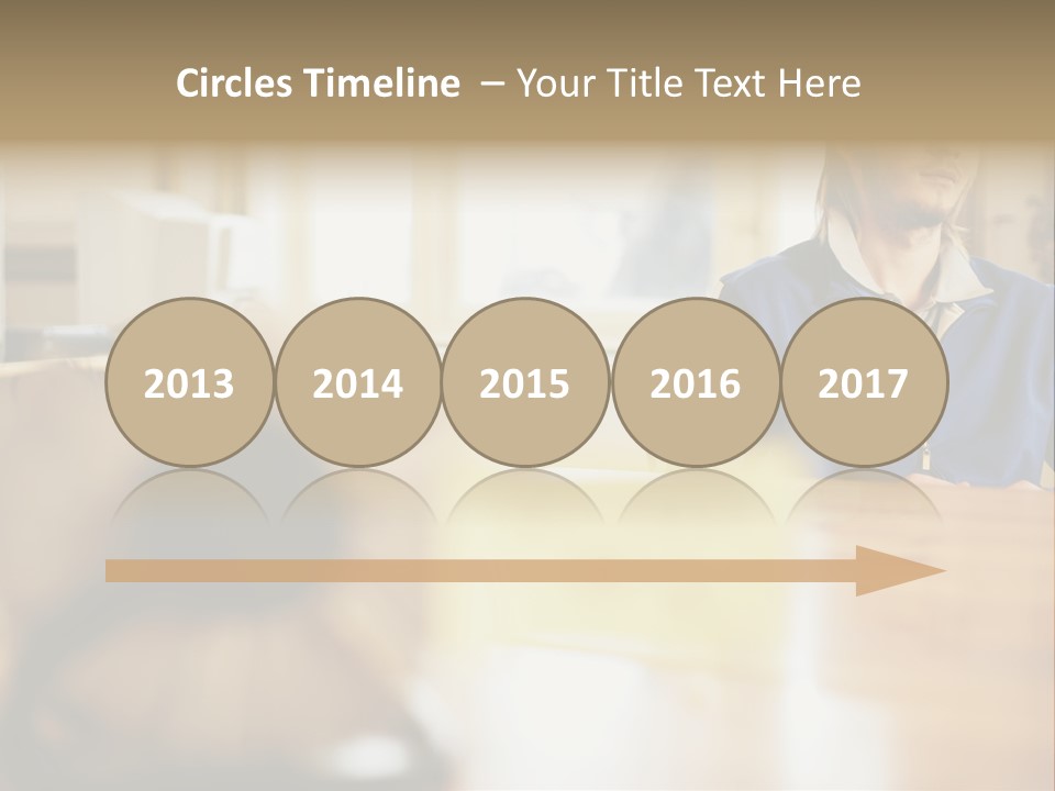 Man Daydreaming At His Desk PowerPoint Template