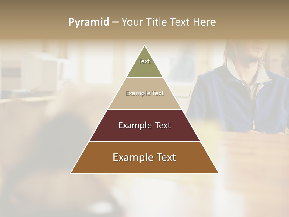 Man Daydreaming At His Desk PowerPoint Template