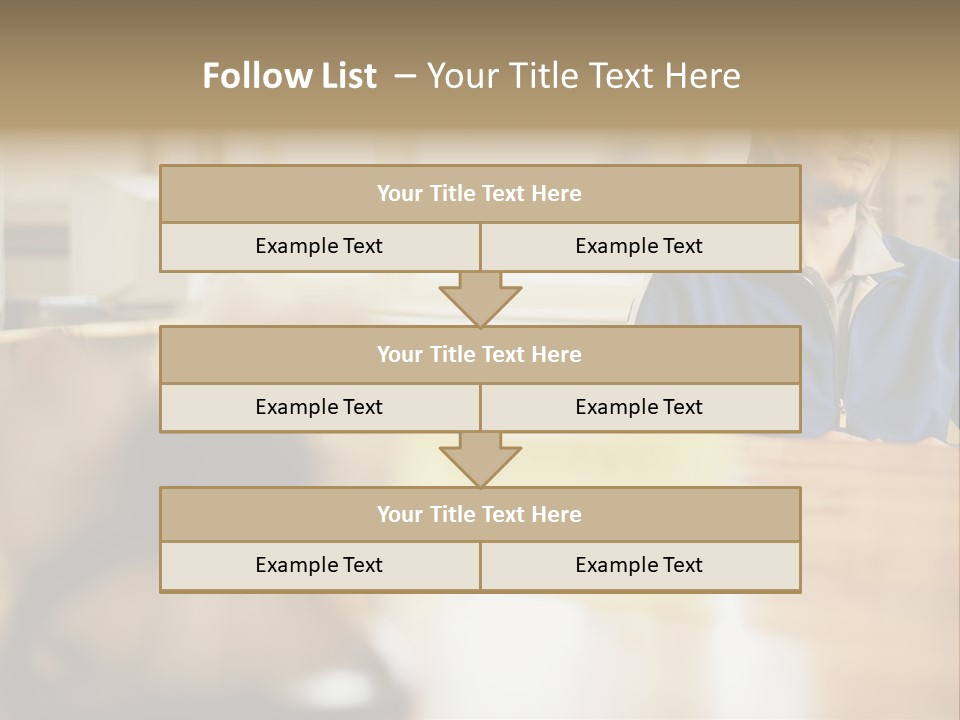 Man Daydreaming At His Desk PowerPoint Template