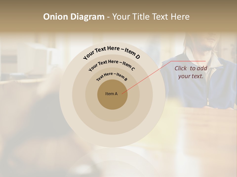 Man Daydreaming At His Desk PowerPoint Template
