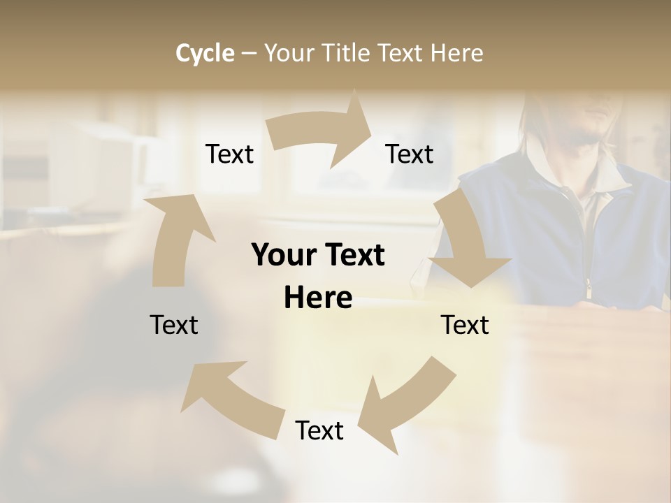 Man Daydreaming At His Desk PowerPoint Template