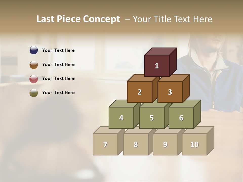 Man Daydreaming At His Desk PowerPoint Template