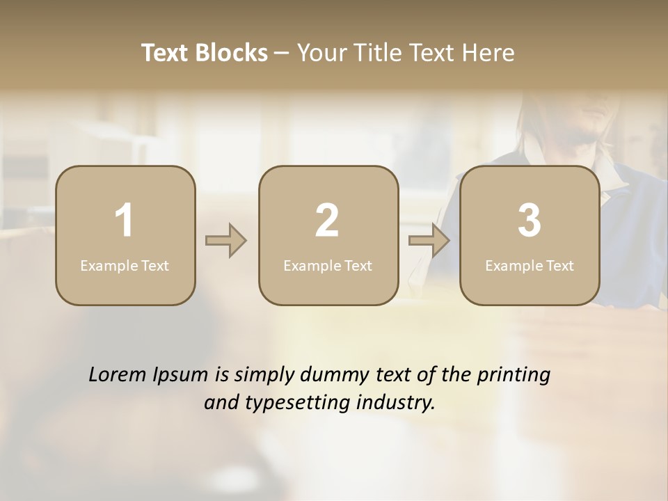 Man Daydreaming At His Desk PowerPoint Template