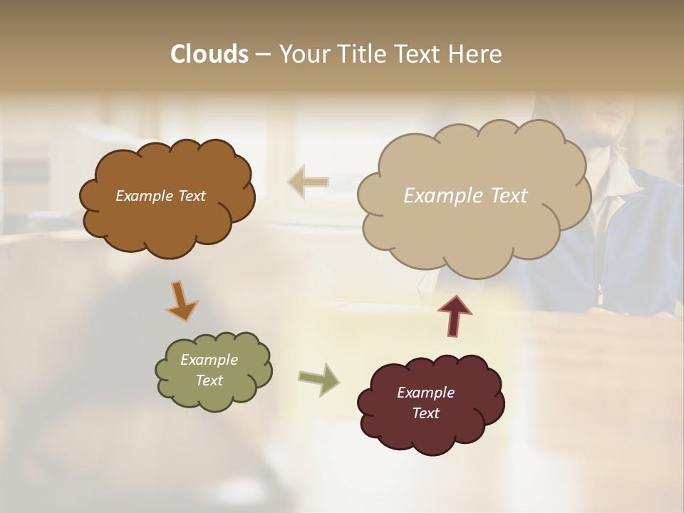 Man Daydreaming At His Desk PowerPoint Template