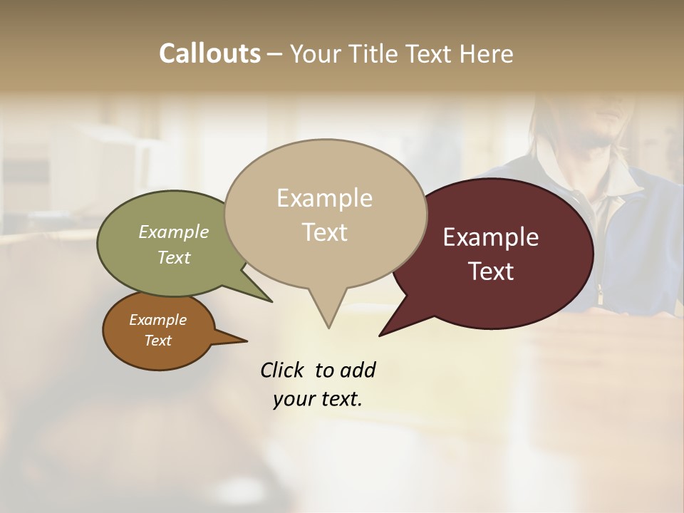 Man Daydreaming At His Desk PowerPoint Template