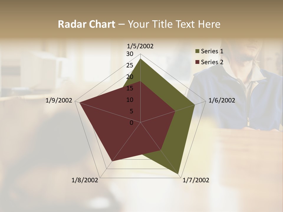 Man Daydreaming At His Desk PowerPoint Template