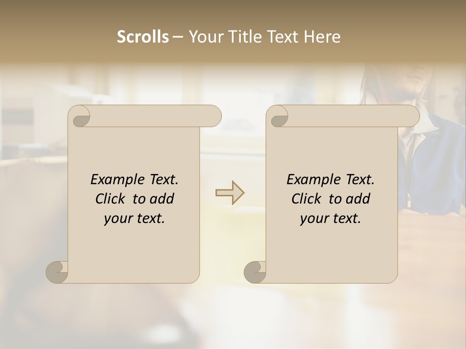 Man Daydreaming At His Desk PowerPoint Template