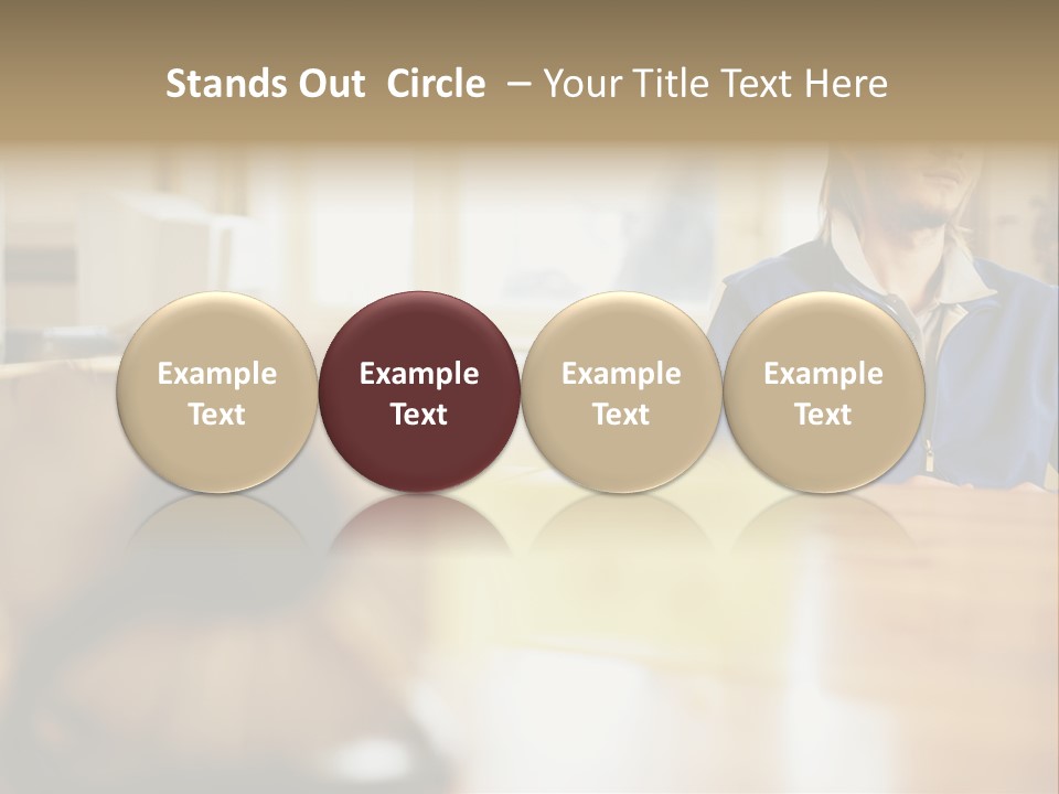 Man Daydreaming At His Desk PowerPoint Template