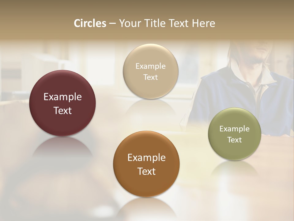 Man Daydreaming At His Desk PowerPoint Template